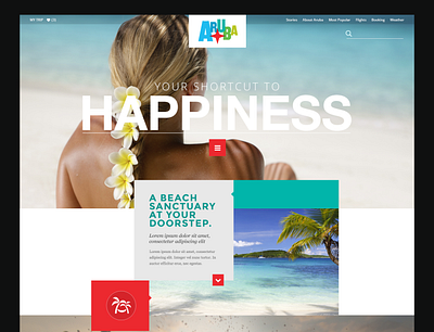 Aruba 'Shortcut to Happiness' design interactive interface typography ui website