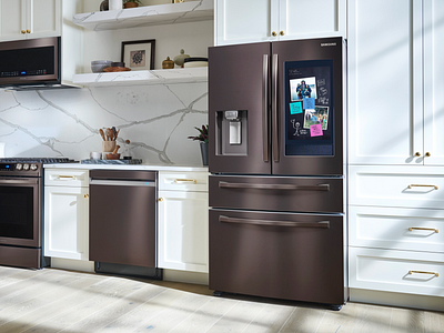 Samung Fridge 'Family Hub' appliance design family hub fridge hmi interactive interface samsung smart appliance smart home ui