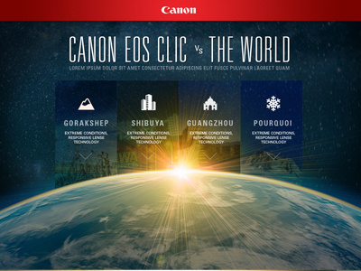 Canon campaign idea canon interface microsite photography ui website design