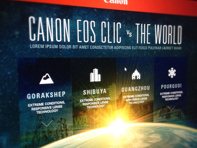Canon campaign idea canon interface microsite photography ui website design