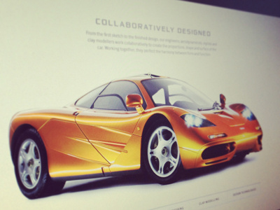 McLaren - F1 Work in Progress automotive car mclaren supercar typography website