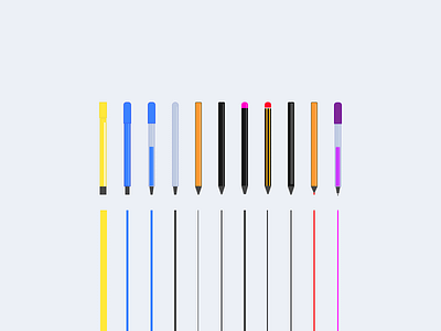 Pencils brush chart colors compose crayon graph mark outline pencils sketch trace write