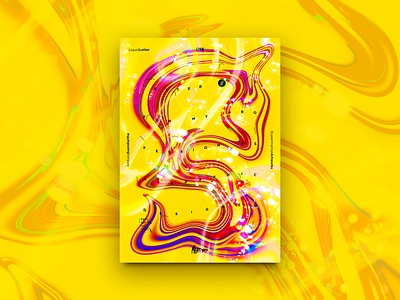 Liquid Letter G artwork bright color gradation letter liquid mood poster