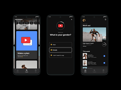 YouTube Fitness - set up UI animation app app design fitness ui interaction motion design set up ui ui ux youtube