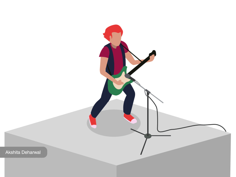 Guitarist animation concert gif graphic design guitar illustration motion motion design performance rockstar