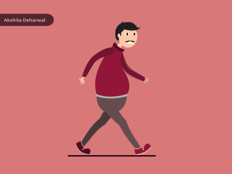 Cool Jumpy Walk animation gif illustration jumping man. walking motion popping walkcycle