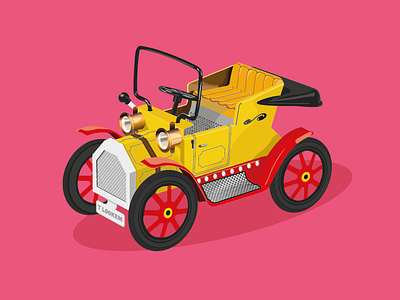 Retro Toy car old retro toy vector vehicle