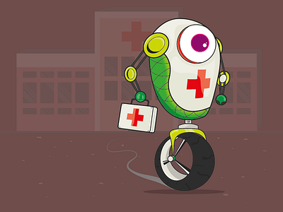 Medic Bot aid bot first illustration medic robot vector