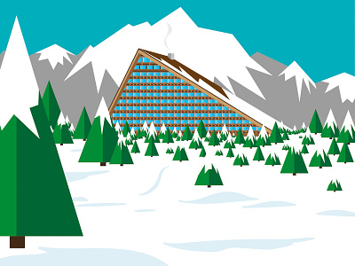 Hotel Patria hightatras hotel illustration mountain slovakia snow strbskepleso vector winter