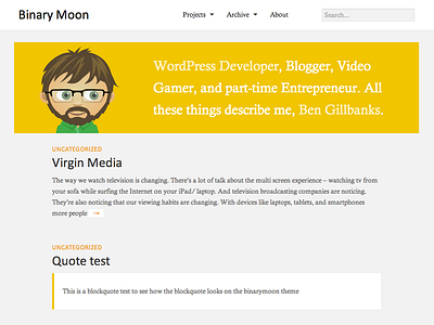 Binarymoon Redesign flat minimal redesign vector website