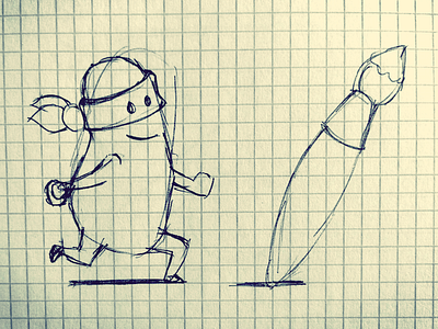 Ninja brush ninja run sketch