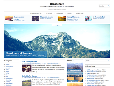 Broadsheet, WordPress Theme, Full Page View newspaper theme white wordpress