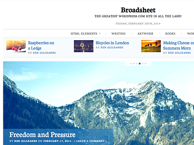 Dribbble Broadsheet Full Size clean newspaper theme white wordpress