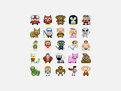 Pixel Characters cartoon pixel art pixels