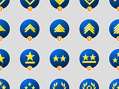 Rank Badges badges blue military sketch vector