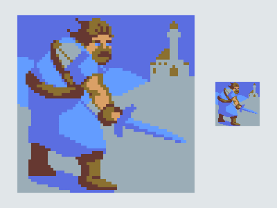 6 Color Swordsman low colour pixel art pixels retro swordsman
