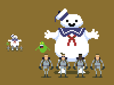 Ghostbusters ghostbusters marshmallow pixel art pixel dailies