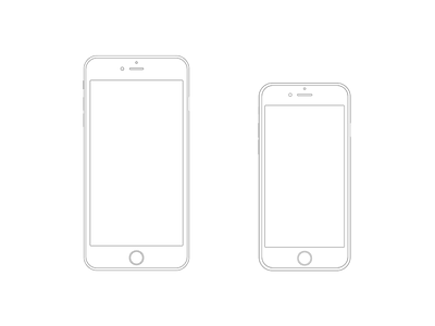 iPhone 6 Plus  and iPhone 6 Wireframe