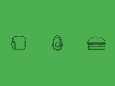 Food icon #1 avocado food green grey hamburger icon pattern sketch toast