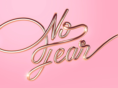 No Fear | 3D Lettering cinema 4d design design trends experiment gold lettering love monoline no fear photoshop pink shine text
