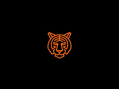 Tiger Logo black brand brand identity branding design illustration illustrator logo logo design maney imagination monoline orange tiger tiger logo vector