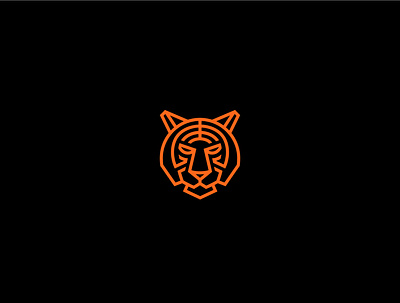 Tiger Logo black brand brand identity branding design illustration illustrator logo logo design maney imagination monoline orange tiger tiger logo vector