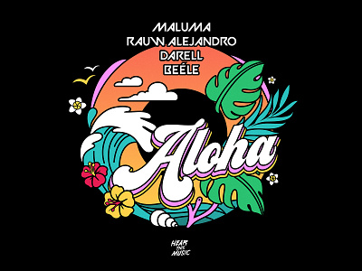 Aloha | Single Cover | Illustration aloha belle design digital illustration dj luian hear this music illustration latin music malum maney imagination single cover