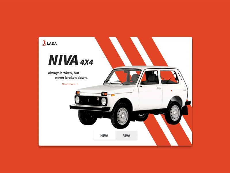 Lada Life - Coded 4x4 automobile car codepen experiment hero james bosworth landing page rebound russia ui ux