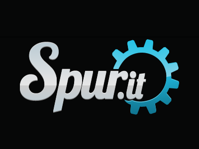 Spur.it Logo app brand chrome cursive gloss logo typography ui