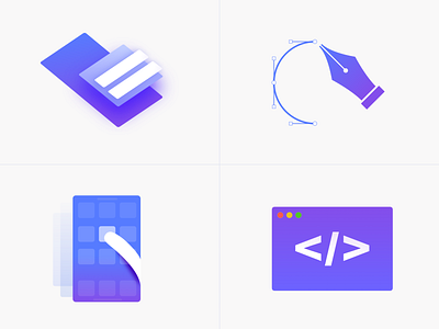 Design/Code Icon code design gradient icon logo vector