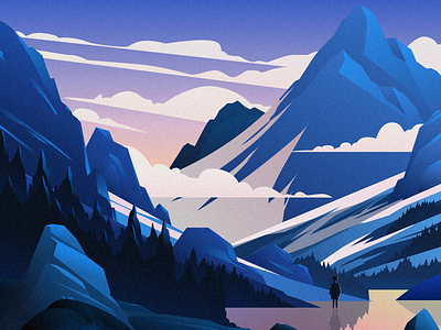Mountain design illustration ui