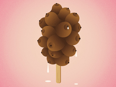 Boobs and Food - Cremino boobs breast cancer charity chocolate cream cremino design graphic icecream illustration nipples