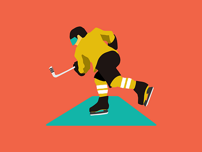Hockey player design flat illustration vector
