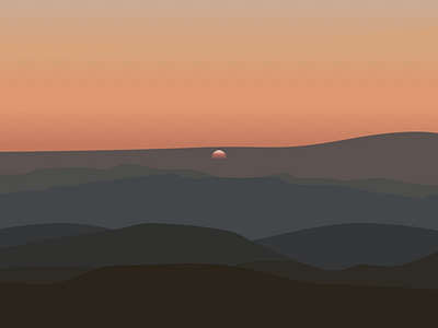 Sunsets & Mountains mountain sketch sunset vector