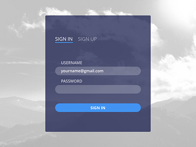 Sign In | Sign Up form login mountains sign in sign up ui