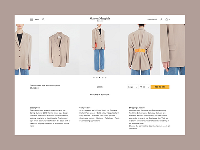 MM Item Page design digital ecommerce fashion gallery item page ui ux web webdesign website