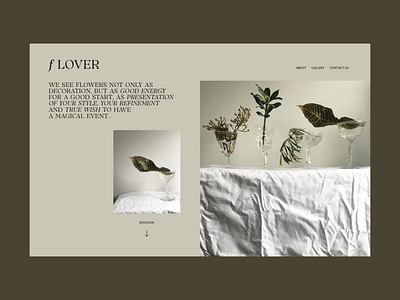 fLOVER Home Page concept branding design digital flower gallery homepage design photography typogaphy ux ui webdesign