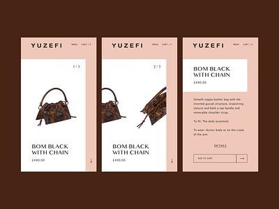 Yuzefi Product Detail Page concept digital ecommerce fashion mobile mobile design mobile ui product detail page product page ui ux web webdesign website