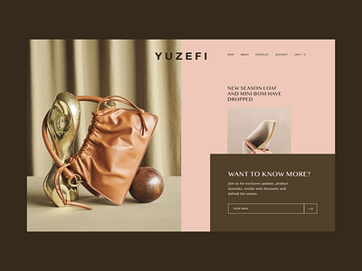 Yuzefi Newsletter design digital ecommerce fashion home page homepage design sketch ux ui web webdesign website