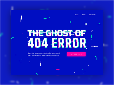 The Ghost of 404 404 404error block blue error ghost glitch ui web webpage x