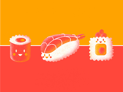 Do you like sushi? affinity illustration pointilism structures sushi