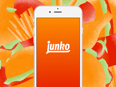 Are you hungry? Junko App app concept fastfood illustration junkfood logo