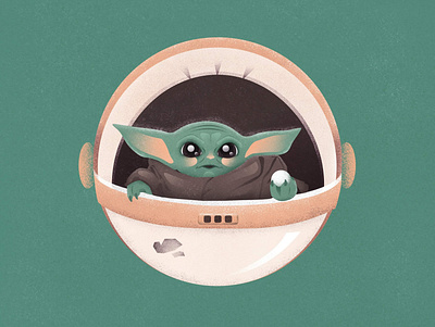 Baby Yoda affinity affinitydesigner art baby baby yoda character design digital illustration illustration art mandalorian starwars texture vector