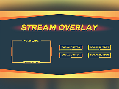Stream Overlay, Panel, Button Vector Illustration buttons facecam gamers graphic design overlay panel streamer streaming twitch youtube