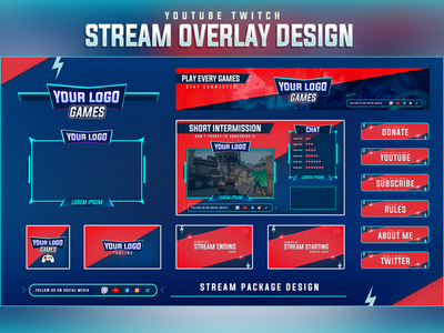 youtube twitch stream overlay design by Ammad khan on Dribbble