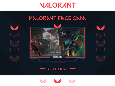 valorant Game facecam Illustration facecam gaming illustration livestream overlay stream streamer streaming twitch twitch.tv vector youtube