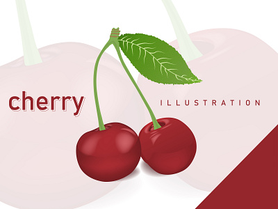 Cherry with leaf Illustration cherry design desserts fiverr fruit fruits illustration illustration art illustration design mesh sweet vector vectorart vegetarian