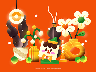 Flower world-4 art cute design dribbble illustration sticker