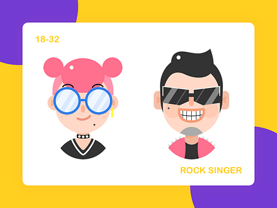 Different roles of different ages.3 art design illustration people