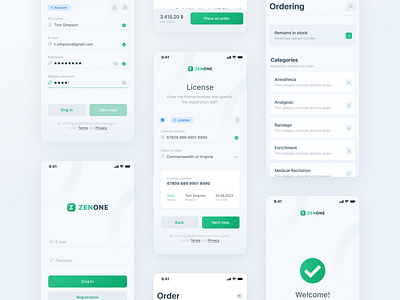 ZenOne app app branding design figma green ios medical medicine mobile mobile app mobile app design mobile design ui ux